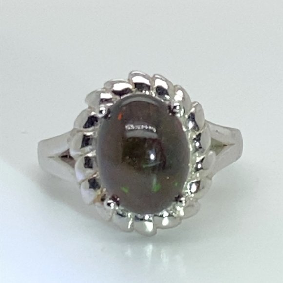 Black Opal 3.05ct Platinum Solid Silver Ring - Picture 1 of 5